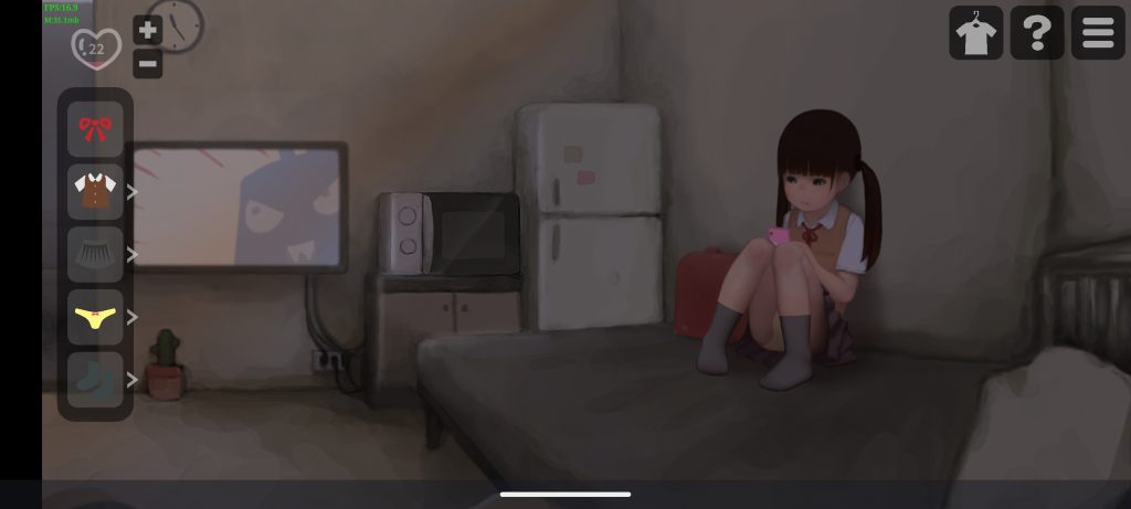 Lost Life 迷失的生命游戏截图——昏暗房间中的少女